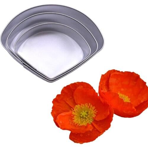 Wholesale 10 Sets(3 pcs/set) Corn Poppy Petal Set Stainless Steel Candy Biscuit Cookie Cutters Fondant Cake Decorating Tools