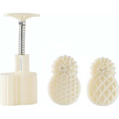 Plastic Mooncake Mold 50g Cookie Cutter with Pineapple Lotus Stamp Hand Press Chocolate Moon Cake Mould DIY Bakeware