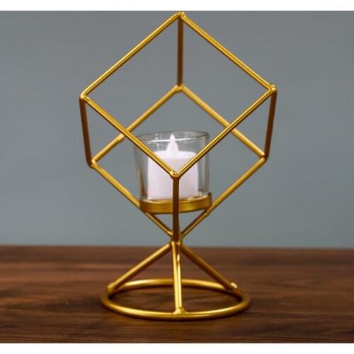 Candlestick подсвечник home Decoration Accessories Ornaments Household Nordic Style Light Luxury Romantic Iron Glass Candle Cup