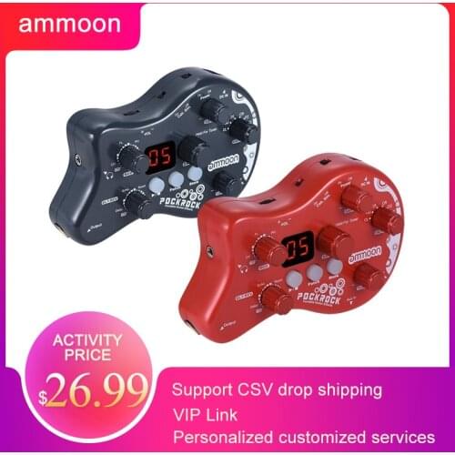 Ammoon PockRock Portable Guitar Effect Pedal Guitar Multi-Effect Processor Pedal Guitar Pedal Effect Electric Guitar Accessories