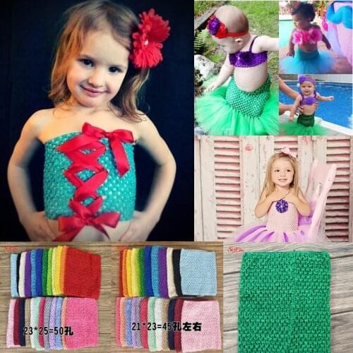 Elastic Crochet Chest Wrap 23x20cm Girl Fabric Knit Headbands Tutu Tube Tops DIY Children Skirt Dress Girl Crochet Headband 6Z