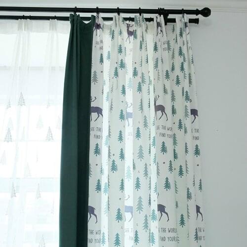 European and American style cotton and linen North Europen simple curtain living room bedroom window screens, window treatment
