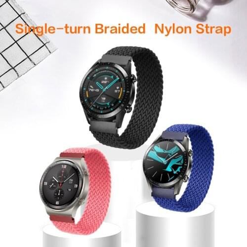 20mm/22mm Braided Solo Loop Band for Huawei watch GT 42mm 46mm Bracelet For huawei smart watch 2/2e/Pro Watchband
