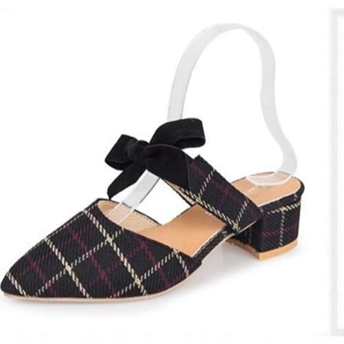 Autumn Genuine Leather Mules Slippers Women Pumps Pointed Toe Flats Butterfly Loafers Flip Flops Casual Shoes Woman Black