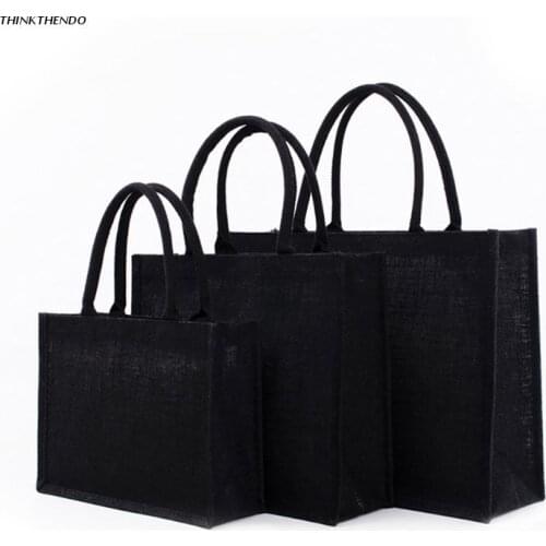Jute Tote Bags Burlap Bag with Soft Handle for Women Shopping Handbag Bridesmaid Christmas Thanksgiving Gift Organizer
