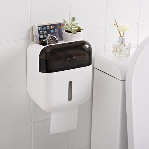 Plastic Non Perforated Drawer Toilet Paper Tray Roll Traceless Tissue Paper Holder Storage Box Wall Mounted WC Shelf Accessories