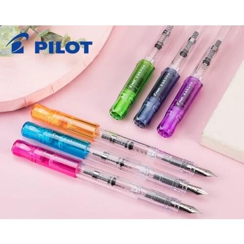 Japanese mikuno smiling pen, F / M / EF transparent rod with cleaning tool for students to practice calligraphy