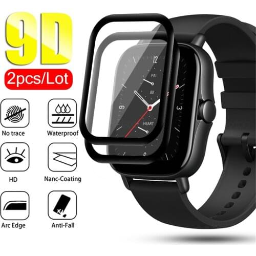 9D Curved Edge Soft Fibre Glass For Huami Amazfit GTS 2 / 2e / 2 mini Screen Protector Protective Film Smart Watch Accessories