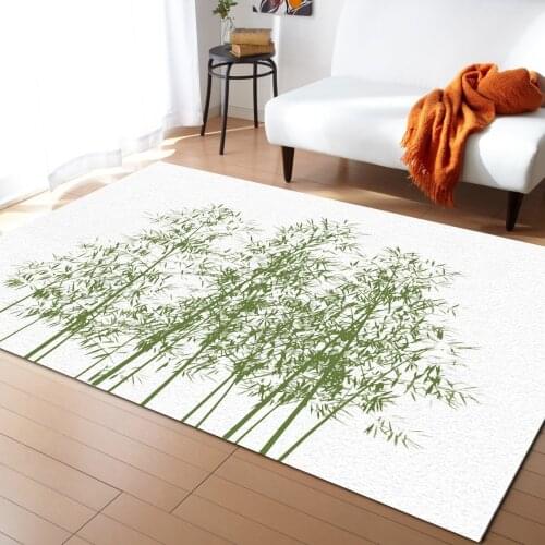 Green Bamboo Ink Fresh Carpets for Bed Room Modern Home Floor Large Rug Home Entrance Doormat