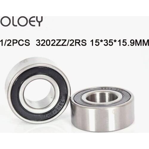 1/2PCS 3202ZZ 2RS 15*35*15.9mm Double Row Angular Contact Ball Bearings Corrosion Resistance And High Precision
