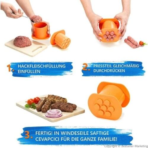 1PCS Food Grade Kitchen Tools DIY Meat Maker Rapid Prototyping Extruder Meat Poultry Tools Meat Sausage Hot Dog Strip Squeezer