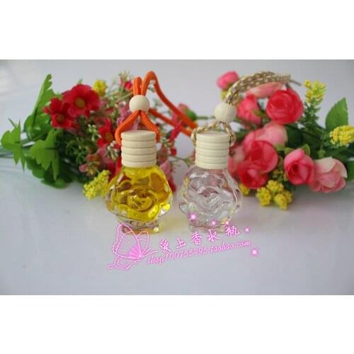 10ML Flower Shape Clear Color Car Ornaments Car Perfume Empty Bottle 10PCS/LOT