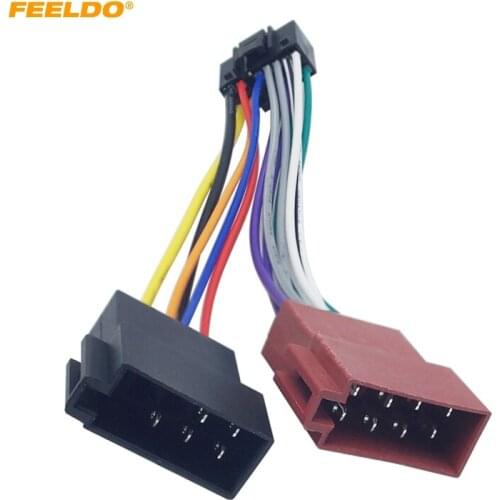 10Pcs Car Stereo Radio 16-Pin PI100 ISO Wiring Harness Adapter For keywood 2003-on Audio 2-Head Speaker Wire Connector Cable