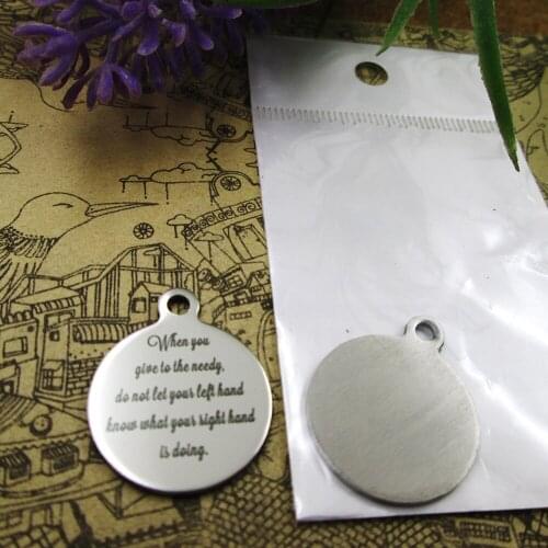 20pcs--"When you give to the needy..." stainless steel charm more styles for choosing DIY Charms Bible gold sentence