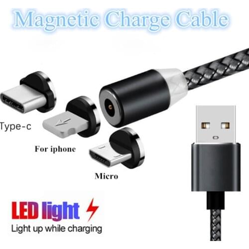 1M Micro Type C Plug For iphone Xiaomi Huawei Nokia Magnetic Charge Huawei P Smart 2019 P20 Lite P30 PRO Y9 Y6 Pro Y7 prime 2019