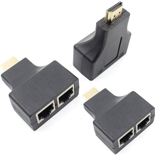 2pcs/pair HDMI Dual RJ45 CAT5E CAT6 UTP LAN Ethernet HDMI Extender Repeater Adapter 1080P For HDTV HDPC