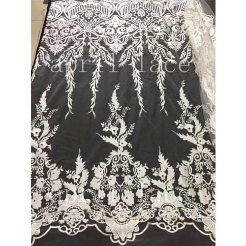 2019 stock mxx15# 5yards best quality sexy flower offwhite french tulle lace for sawing bridal wedding dress/evening dress