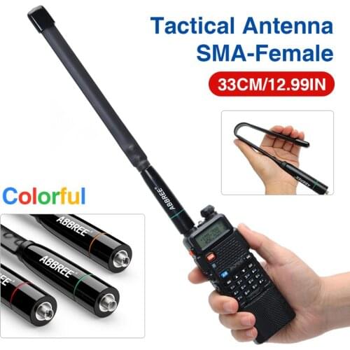 33CM ABBREE AR-152C Colorful SMA-Female Dual Band 136-174/400-520Mhz Tactical Antenna For Baofeng UV-5R BF-888S Walkie Talkie