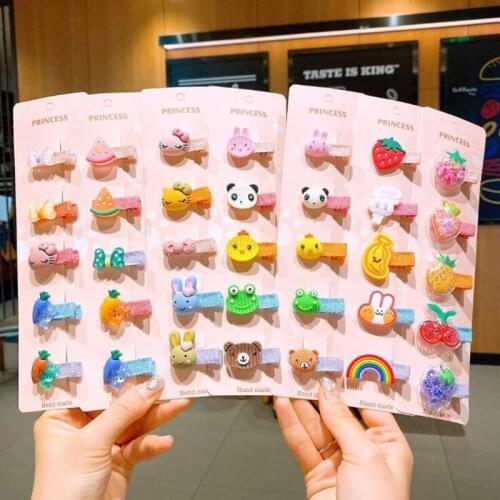 5pcs/lot new fashion Mini girl cute rainbow fruit hairpin sweet hairpin hairpin Kids Headband Fashion Hair Accessories