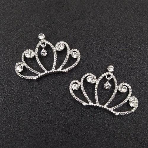 50pcs Princess Crown Crystal Rhinestone Appliques For Headband strass Flatback Buckle Shoes Cap Ornament Hairpin Hair Clip Decor