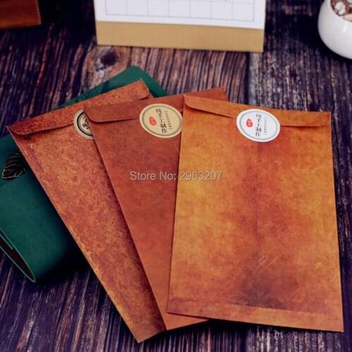 500pcs Vintage European Style Envelope 12*20cm Kraft Paper Cards Envelopes DIY Decorative Envelope Small Paper