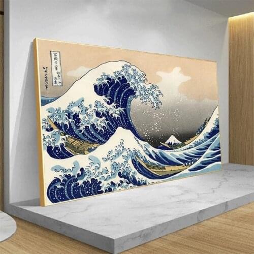 Abstract The Great Wave Surfing Poster Seascape Exhibition Canvas Painting Print Wall Picture Vintage Wall Bedroom Home Decor