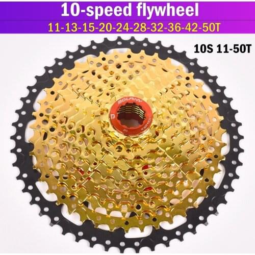 11-42T 50T wide tooth large flywheel climbing Cassette 10 Speed Freewheel MTB Mountain Bike Bicycle Steel Golden Sprockets