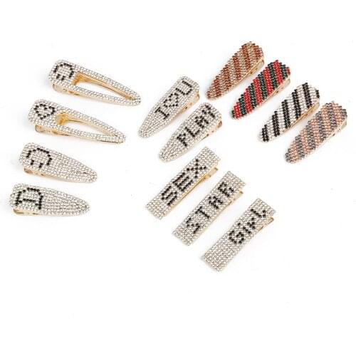 Waterdrop Bling Crystal Hairpins Headwear for Women Girls Rhinestone Hair Clips Pins Barrette Accessories