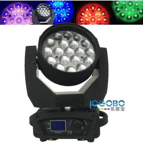 China Moving Heads DJ Equipment 19x12W RGBW LED Washing Stage Washer Lighting for Balls, Parties, Bands DJ Equipment, 4 PCS/LOT