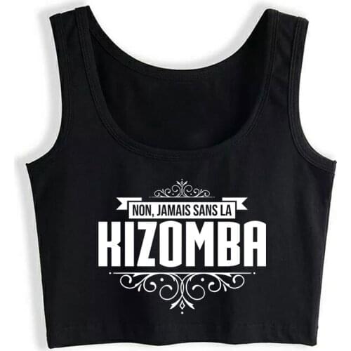 Crop Top Sport No Never Without Kizomba Basic White Cotton Tops Women
