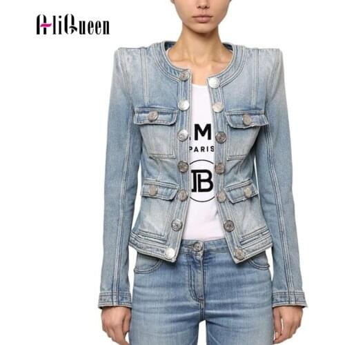2020 Spring Streetwear Short Denim Jackets Women Double Breasted O Neck Outerwear Casual Black Jeans Jacket Coat Chaqueta Mujer