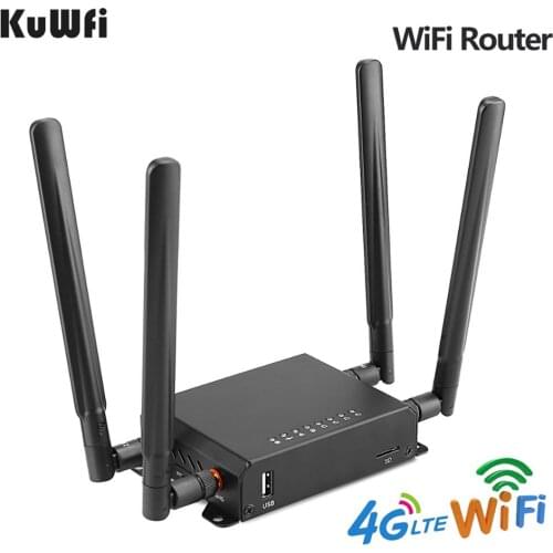 KuWfi Original 300Mbps Wireless Router CAT6 4G LTE CPE Uklocked FDD/TDD SIM Card Router With 4G Modem Up to 32Wifi Users