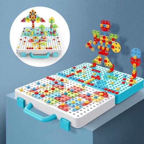 Hot New Childrens Toys Drills Educational Toys DIY Screw Set Toy Kit Plastic Boy Puzzle Mosaic Design Construction Toys DS39