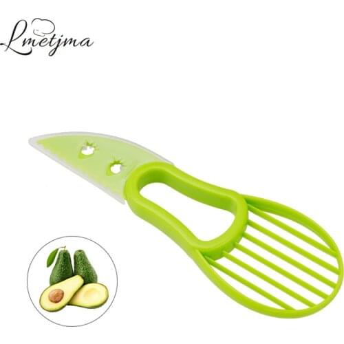 LMETJMA 3 in 1 Avocado Slicer PP Avocado Slicer and Pitter Avocado Peeler Cutter Skinner and Corer Fruit Tools KC0128