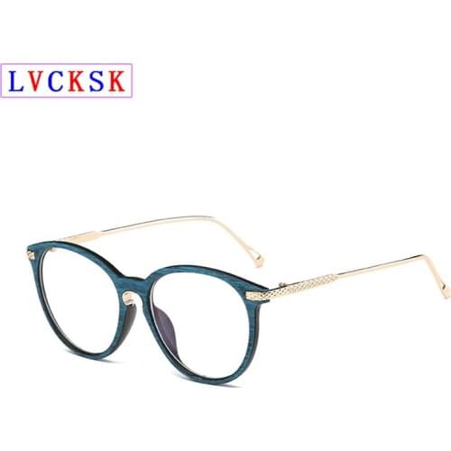 Fashion Retro Imitation Wood Grain Blue Light Blocking Myopia Glasses Women Men Nearsighted Computer Eyeglasses 0,-1.0~-6.0 N5