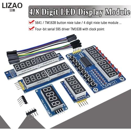 TM1638 Module TM1637 4 Key Display For AVR Arduino MAX7219 Digital LED Tube 8-Bit 74HC595