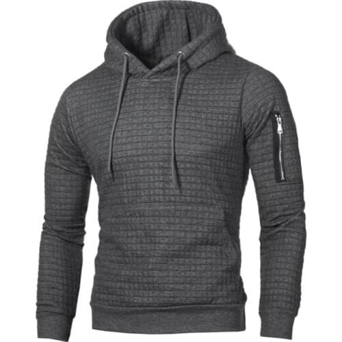 MRMT 2021 Brand Mens Hoodies Sweatshirts Slim-fit Side Zipper Pullover for Male Plaid Pullover Hoodie Sweatshirt