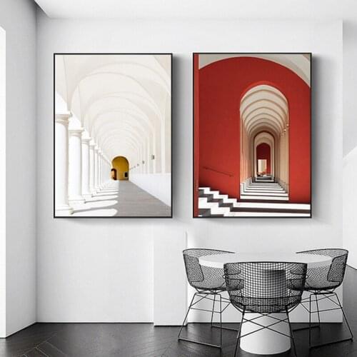 Nordic Abstract Building Church Canvas Painting Morden Posters and Prints Cuadros Wall Art Pictures for Living Room Home Decor