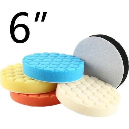 Buffing Hexagonal Sponge Disk Polished 5Pcs 6 Inch 150mm Polishing Pads Set Kit for Car Beauty Polishing Wax Buffer Sponge Disk