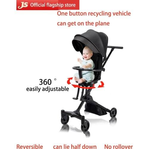 Jusanbaby Portable Baby Stroller Summer High Landscape Stroller Reclining Baby Carriage Adjustment Foldable Stroller Bassinet