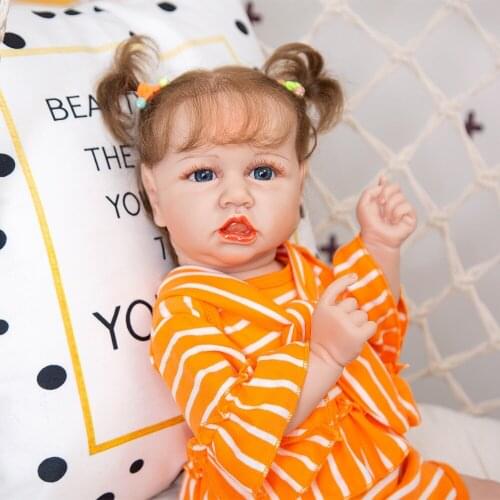 57 CM Full Silicone Bebe Reborn Realista Super Truth Like Reborn toddler girl Doll Toy Baby Doll For Kids Birthday Gift