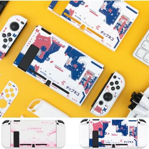 Mecha Cyber Girl Pink Case Cute Cartoon Full Cover Shell Joy-Con Controller Shell Hard Cover Box For Nintend Switch Accessories