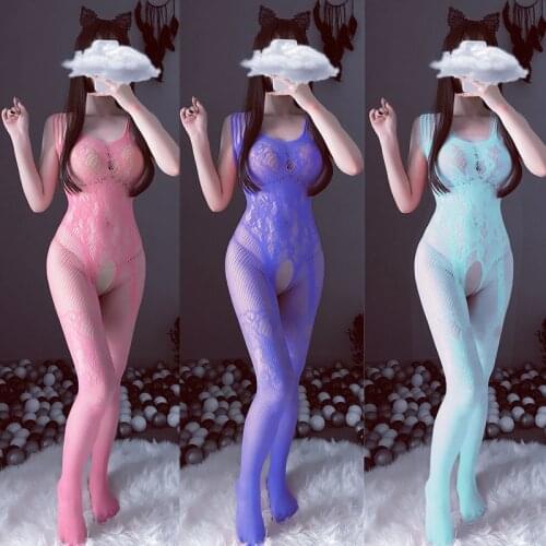 Sexy Fishnet Bodystockings Lenceria Sexi Para Mujer Transparent Jumpsuit Catsuit Women Sex Clothes Open Crotch Sleepwear