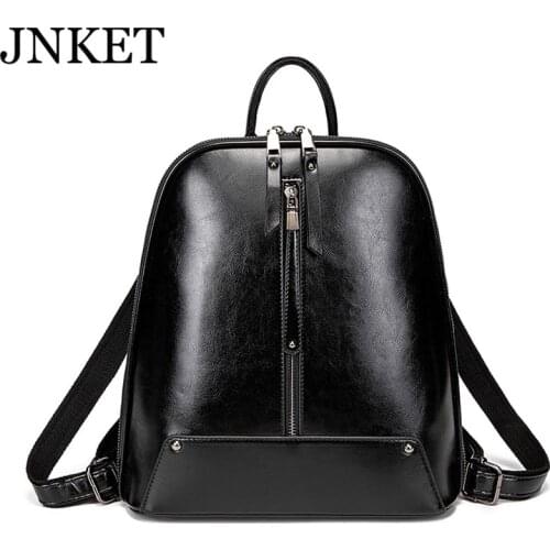 JNKET New Dermis Sheepskin Backpack Shoulder Bag Fashion Shell Type College Bag Crossbody Bag