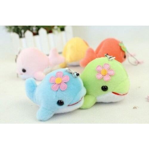 Super Kawaii 10CM Dolphin String Doll Toy Plush Stuffed Toy Doll Pendant Toy Wedding Bouquet Toy Doll