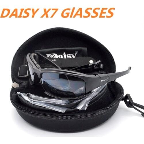 Outdoor Eyewear Tactical Airsoft Daisy X7 Glasses Polarized Men Army Shooting Goggles Camping Hiking Cycling Sunglasses 4 Lens