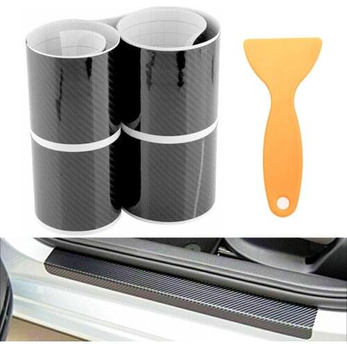 Universal 5D Canber Fiber Car Stickers For Opel Astra H Honda Accessories Parts Door Threshold Protector Anti-slip Anti-Scratch