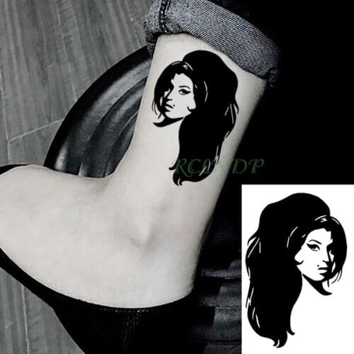 Waterproof Temporary Tattoo Sticker Amy Winehouse Fake Tatto Sexy Girl Flash Tatoo Shoulder Wrist belly Foot For Men Women