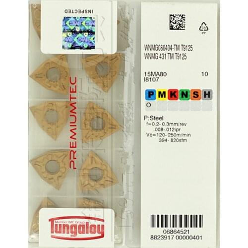 WNMG080404 WNMG080408 WNMG080412 -TM T9125 Carbide insert Processing: alloy steel, etc Free shipping