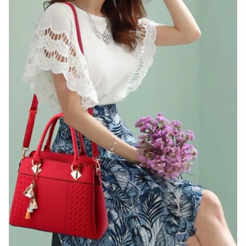 Women Bag Vintage Handbag Casual Tote Fashion Women Messenger Bags Shoulder Top-Handle Purse Wallet Leather 2020 New